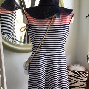 Adorable striped rayon spandex blend fit n flare